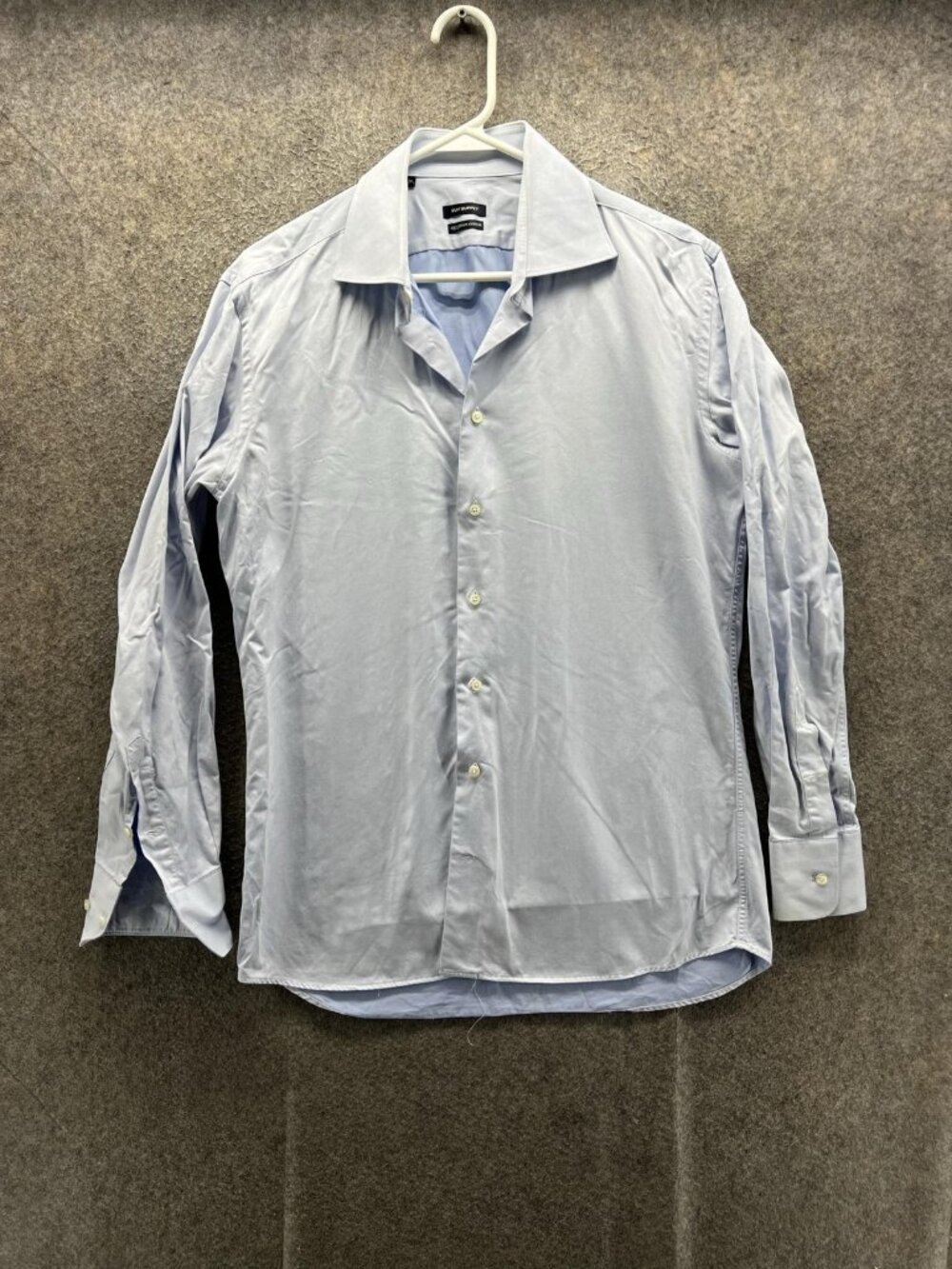 Suitsupply Dress Shirt Mens 40 15 3/4 Blue Egyptian Cotton Long Sleeve